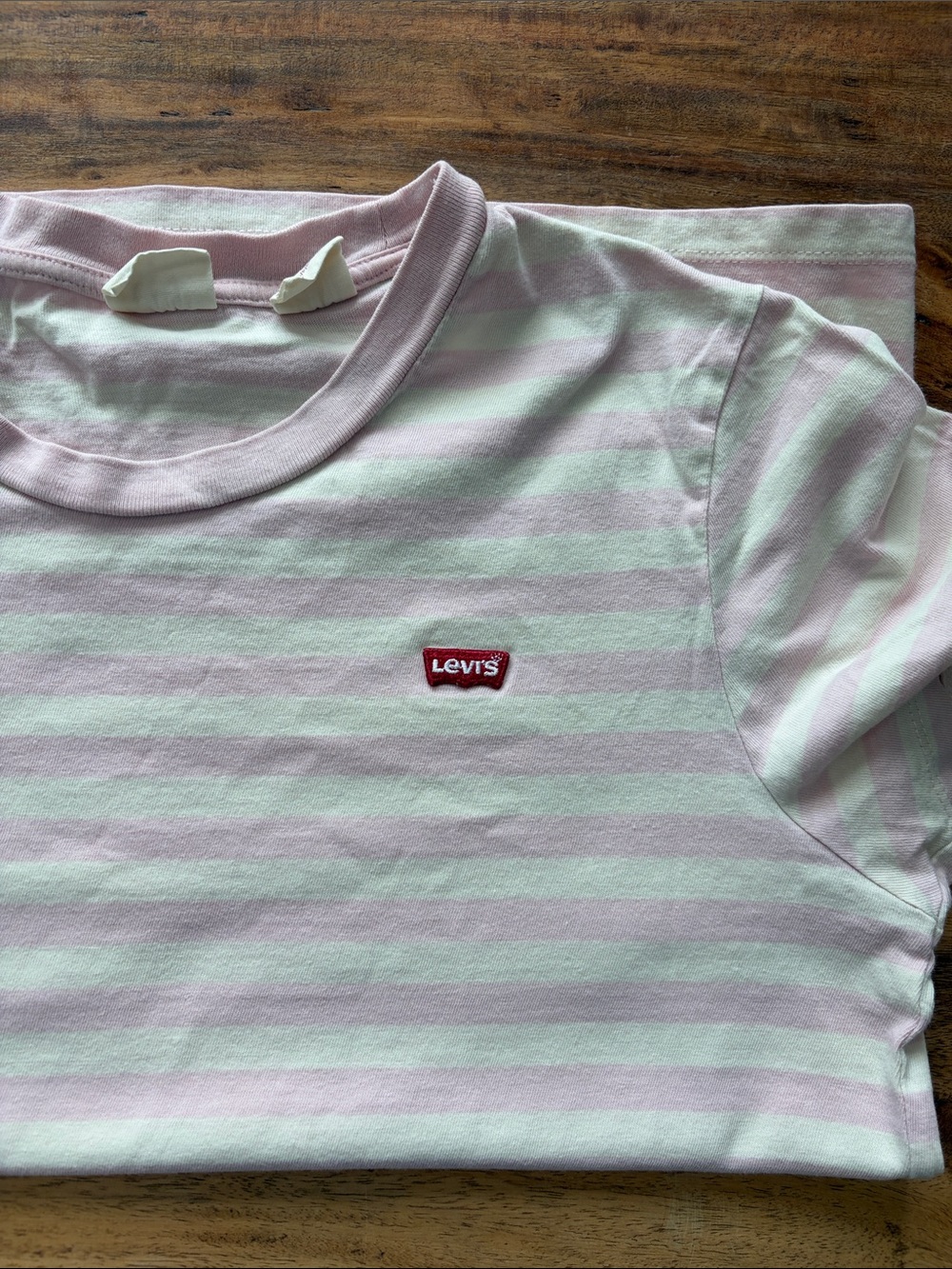 Levi's Women’s ' Pink & White Striped Tee